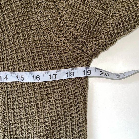 Ashley International 100% Cotton Olive Green Tight Knit Cardigan Small Women’s - Picture 6 of 10